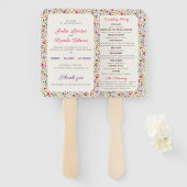 Wild Roos Bossen Exotische bloementuin Bruiloft Handwaaier (Voorkant en achterkant)