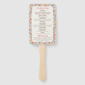 Wild Roos Bossen Exotische bloementuin Bruiloft Handwaaier (Achterkant)