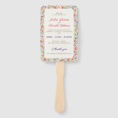 Wild Roos Bossen Exotische bloementuin Bruiloft Handwaaier (Voorkant)