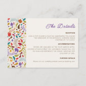 Wild Roos Bossen Exotische bloementuin Bruiloft Informatiekaartje (Voorkant)
