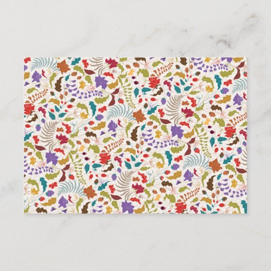 Wild Roos Bossen Exotische bloementuin Bruiloft Informatiekaartje (Achterkant)