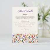 Wild Roos Bossen Exotische bloementuin Bruiloft Informatiekaartje (Staand voorkant)