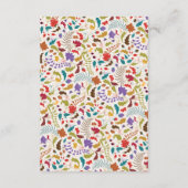 Wild Roos Bossen Exotische bloementuin Bruiloft Informatiekaartje (Achterkant)