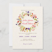 Wild Roos Bossen Exotische bloementuin Bruiloft Kaart (Voorkant)