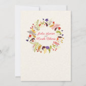 Wild Roos Bossen Exotische bloementuin Bruiloft Kaart (Achterkant)