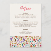 Wild Roos Bossen Exotische bloementuin Bruiloft Menu (Voorkant)