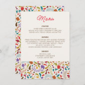 Wild Roos Bossen Exotische bloementuin Bruiloft Menu (Voorkant / Achterkant)