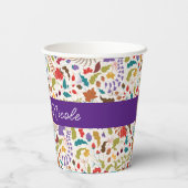 Wild Roos Bossen Exotische bloementuin Bruiloft Papieren Bekers (Achterkant)