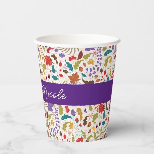 Wild Roos Bossen Exotische bloementuin Bruiloft Papieren Bekers (Achterkant)