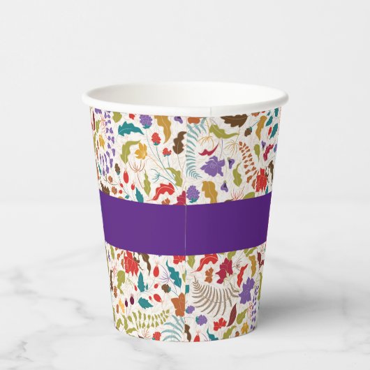 Wild Roos Bossen Exotische bloementuin Bruiloft Papieren Bekers (Rechts)