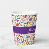 Wild Roos Bossen Exotische bloementuin Bruiloft Papieren Bekers (Voorkant)