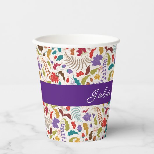 Wild Roos Bossen Exotische bloementuin Bruiloft Papieren Bekers (Voorkant)