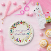 Wild Roos Bossen Exotische bloementuin Bruiloft Papieren Bordje (Feest)