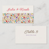 Wild Roos Bossen Exotische bloementuin Bruiloft Plaatskaartje (Voorkant / Achterkant)