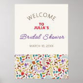 Wild Roos Bossen Exotische bloementuin Bruiloft Poster (Voorkant)