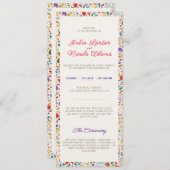 Wild Roos Bossen Exotische bloementuin Bruiloft Programmakaart (Voorkant / Achterkant)