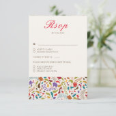 Wild Roos Bossen Exotische bloementuin Bruiloft RSVP Kaartje (Staand voorkant)