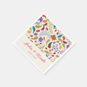 Wild Roos Bossen Exotische bloementuin Bruiloft Servet (Hoek)