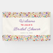 Wild Roos Bossen Exotische bloementuin Bruiloft Spandoek (Horizontaal)