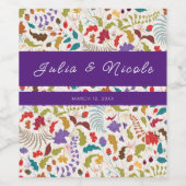 Wild Roos Bossen Exotische bloementuin Bruiloft Wijn Etiket (Enkel label)