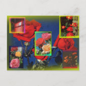 Wild Roos Collage Briefkaart (Voorkant)