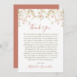 Wild Roos Country Bruiloft Bedankkaart