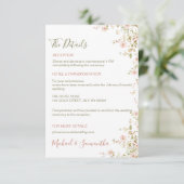 Wild Roos Country Bruiloft Informatiekaartje (Staand voorkant)