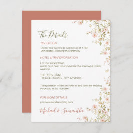 Wild Roos Country Bruiloft Informatiekaartje