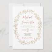 Wild Roos Country Bruiloft Kaart (Voorkant)