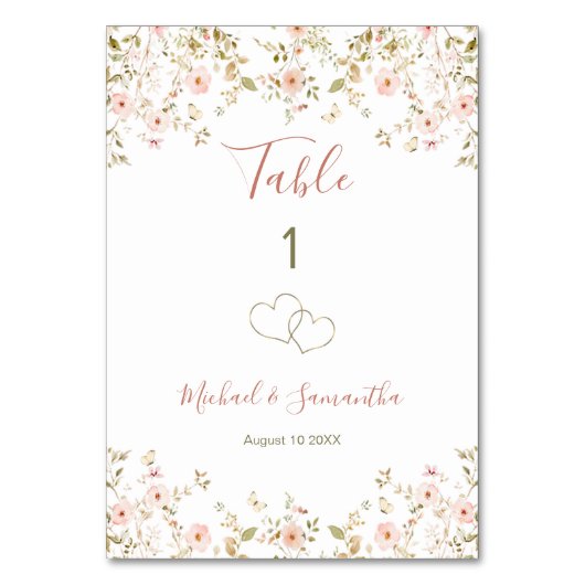 Wild Roos Country Bruiloft Kaart (Voorkant)