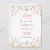 Wild Roos Country Bruiloft Kaart (Voorkant)