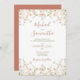 Wild Roos Country Bruiloft Kaart