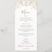 Wild Roos Country Bruiloft Menu (Voorkant)