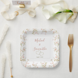 Wild Roos Country Bruiloft Papieren Bordje