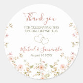 Wild Roos Country Bruiloft Ronde Sticker (Voorkant)