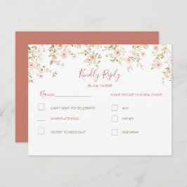 Wild Roos Country Bruiloft RSVP Kaartje