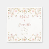 Wild Roos Country Bruiloft Servet (Voorkant)