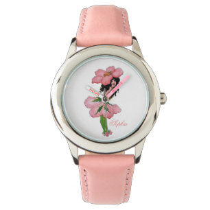 Wild Roos Cute Flower Floral Funny Girl Horloge