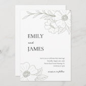 Wild Roos Eenvoudige bruiloft uitnodiging in Sage (Voorkant / Achterkant)