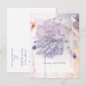 Wild Roos en lavender Summer Flower SAVE the Date Aankondigingskaart (Voorkant / Achterkant)