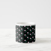 Wild Roos - Floral Pattern on Black Background Espresso Kop (Voorkant)