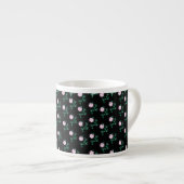 Wild Roos - Floral Pattern on Black Background Espresso Kop (Voorkant rechts)