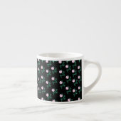 Wild Roos - Floral Pattern on Black Background Espresso Kop (Rechts)