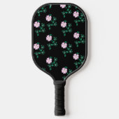 Wild Roos - Floral Pattern on Black Background Pickleball Paddle (Voorkant)