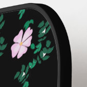 Wild Roos - Floral Pattern on Black Background Pickleball Paddle (Links Detail)