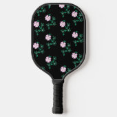 Wild Roos - Floral Pattern on Black Background Pickleball Paddle (Achterkant)