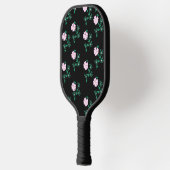 Wild Roos - Floral Pattern on Black Background Pickleball Paddle (Links)
