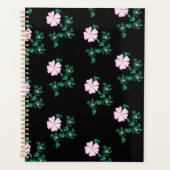 Wild Roos - Floral Pattern on Black Background Planner (Voorkant)