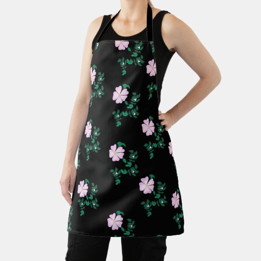 Wild Roos - Floral Pattern on Black Background Schort (Insitu)