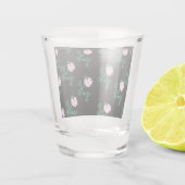 Wild Roos - Floral Pattern on Black Background Shot Glas (Achterkant)